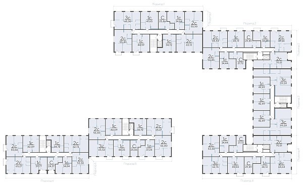 1-к квартира в Скандиа. Квартал у озера, 38 кв.м., Сергея Свиридова, 11, к2